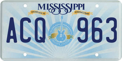 MS license plate ACQ963