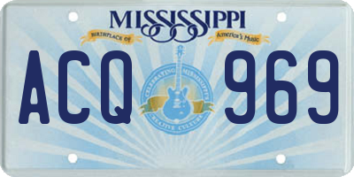 MS license plate ACQ969