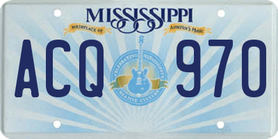 MS license plate ACQ970