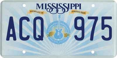 MS license plate ACQ975