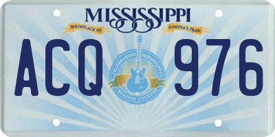 MS license plate ACQ976