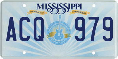 MS license plate ACQ979
