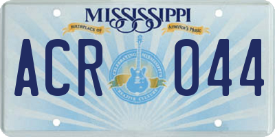 MS license plate ACR044