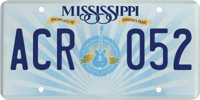 MS license plate ACR052