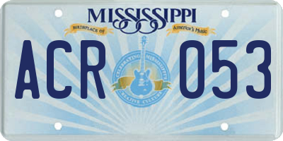 MS license plate ACR053