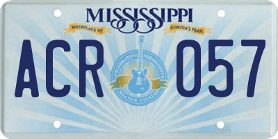 MS license plate ACR057