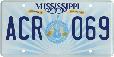 MS license plate ACR069