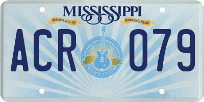MS license plate ACR079