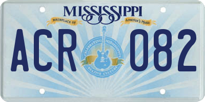 MS license plate ACR082