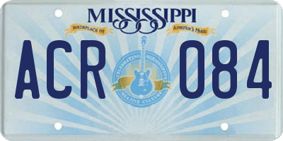 MS license plate ACR084