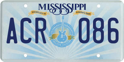 MS license plate ACR086