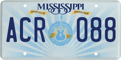 MS license plate ACR088