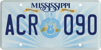MS license plate ACR090