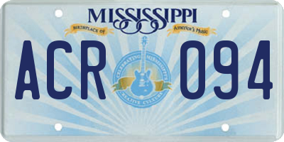 MS license plate ACR094
