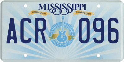 MS license plate ACR096