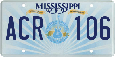 MS license plate ACR106