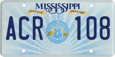 MS license plate ACR108