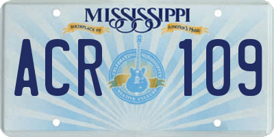 MS license plate ACR109