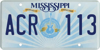 MS license plate ACR113