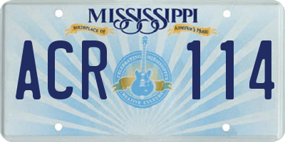 MS license plate ACR114