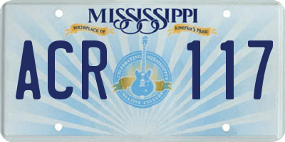 MS license plate ACR117
