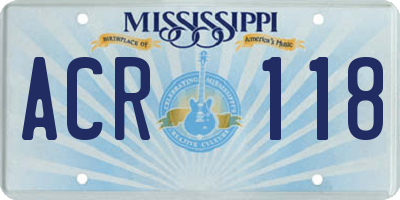 MS license plate ACR118