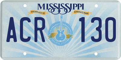MS license plate ACR130