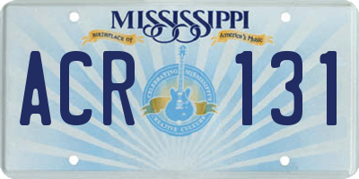 MS license plate ACR131