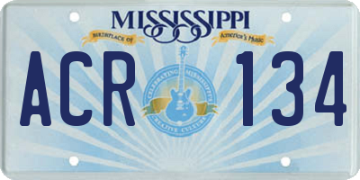 MS license plate ACR134