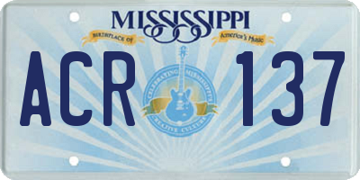 MS license plate ACR137
