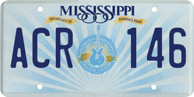 MS license plate ACR146