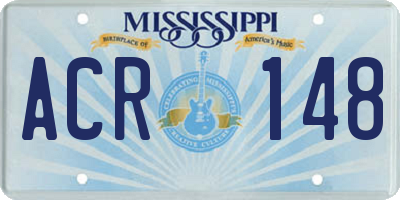 MS license plate ACR148