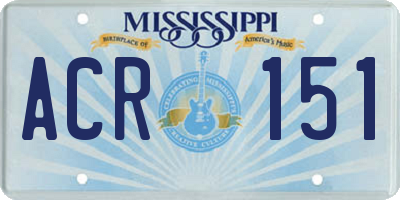 MS license plate ACR151