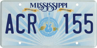 MS license plate ACR155