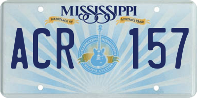 MS license plate ACR157
