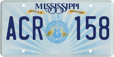 MS license plate ACR158