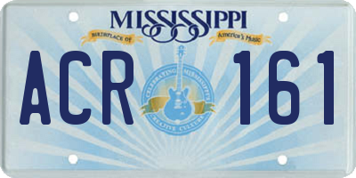 MS license plate ACR161