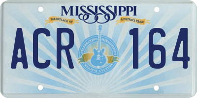 MS license plate ACR164