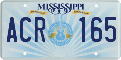 MS license plate ACR165