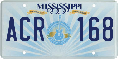 MS license plate ACR168