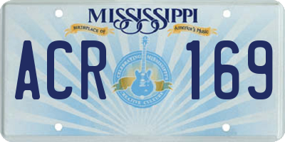MS license plate ACR169
