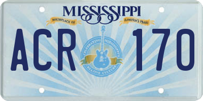 MS license plate ACR170