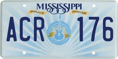 MS license plate ACR176