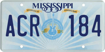 MS license plate ACR184
