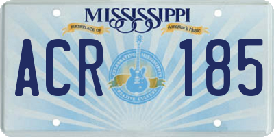 MS license plate ACR185