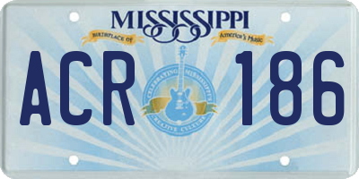 MS license plate ACR186
