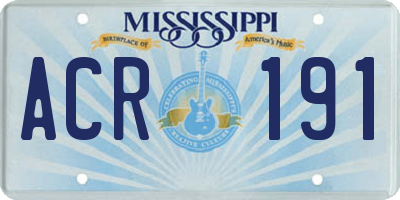 MS license plate ACR191