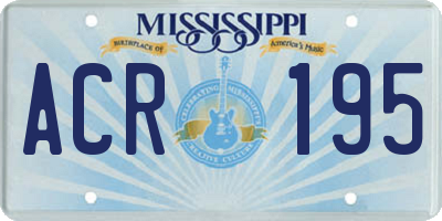 MS license plate ACR195