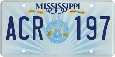 MS license plate ACR197