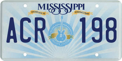 MS license plate ACR198